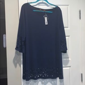 NWT Belldini Bell Sleeve Laser Cut Embellished Top